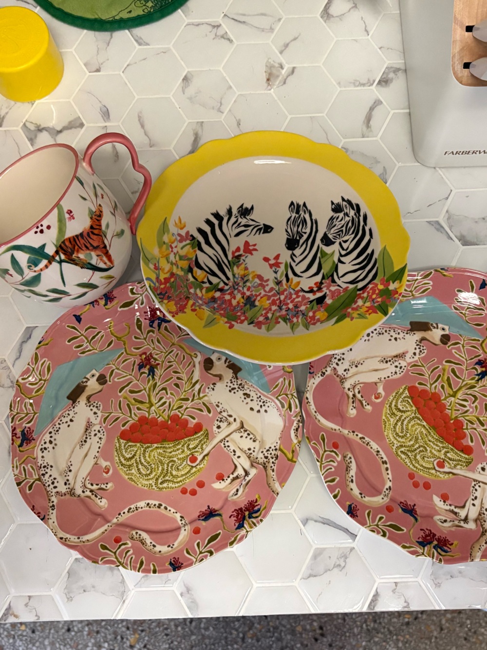Anthropologie Dessert Plates (3) and Mug (1)